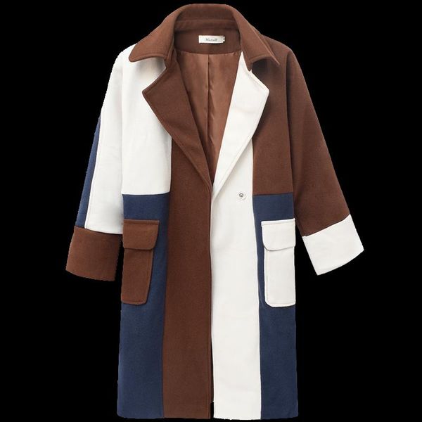 women's wool & blends sondr loose coat long autumn and winter plus size stitching for women was thin over the knees jacket nizi, Black
women's wool & blends sondr loose coat long autumn and winter plus size stitching for women was thin over the knees jacket nizi, Black