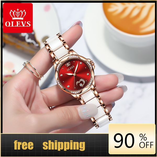 women's watch bracelet 18k olevs gold set waterproof automatic watch mounting ceramic luxury gift, Slivery;brown
women's watch bracelet 18k olevs gold set waterproof automatic watch mounting ceramic luxury gift, Slivery;brown
