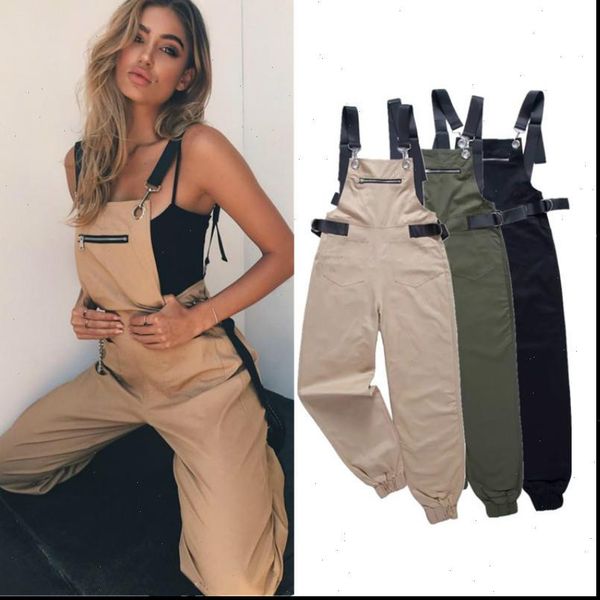 new khaki rompers womens jumpsuit long elegant zipper pockets sleeveless adjusted strap high waist cotton fashion autumn 2021, Black;white
new khaki rompers womens jumpsuit long elegant zipper pockets sleeveless adjusted strap high waist cotton fashion autumn 2021, Black;white