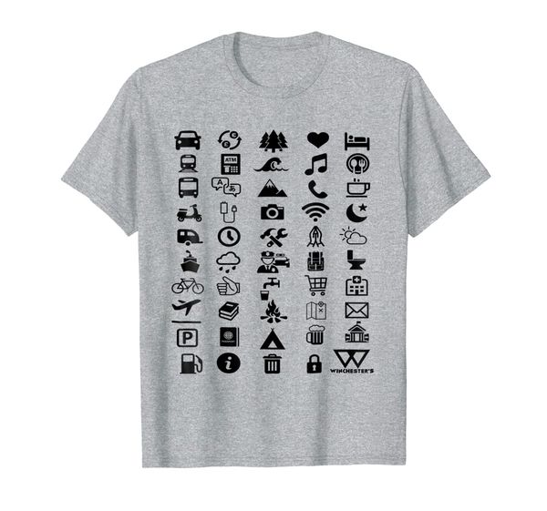 Roadtrip Travel Icon Translator T-Shirt, Mainly pictures
