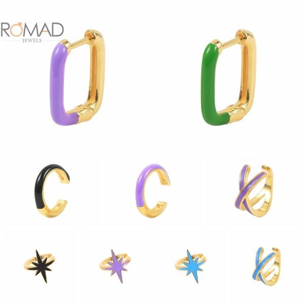 hoop & huggie romad 2021 trend u-shaped ear buckle earrings 925 sterling silver no piercing enamel for women huggie pendientes plata, Golden;silver
hoop & huggie romad 2021 trend u-shaped ear buckle earrings 925 sterling silver no piercing enamel for women huggie pendientes plata, Golden;silver