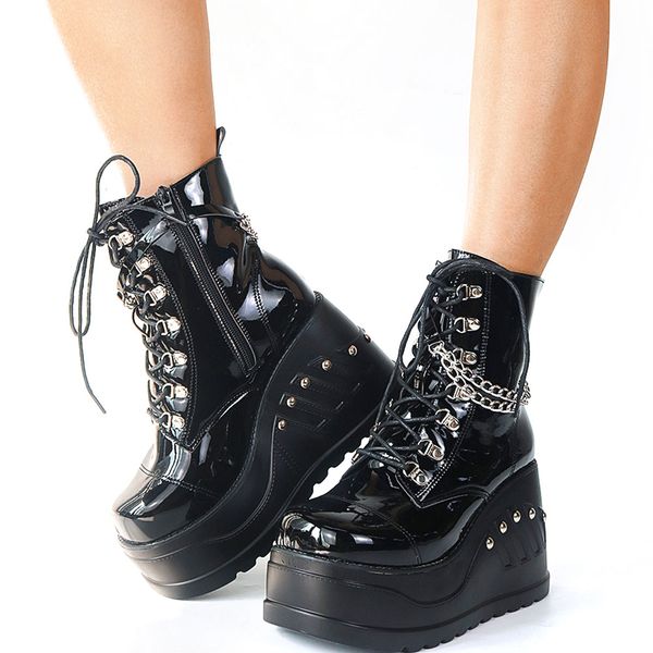 brand new 2022 large size 43 black gothic cool ankle boots woman punk high heeled platform wedges shoes
brand new 2022 large size 43 black gothic cool ankle boots woman punk high heeled platform wedges shoes