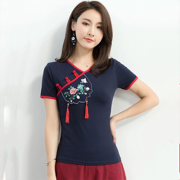traditional chinese clothing for women tang suit chinese style shirt female short sleeve blouse summer cheongsam 12245, Red
traditional chinese clothing for women tang suit chinese style shirt female short sleeve blouse summer cheongsam 12245, Red