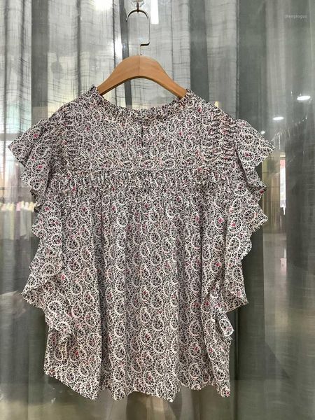 women's blouses & shirts 2021 amoi short-sleeved loose pullover cotton round neck retro printed women blouse, White
women's blouses & shirts 2021 amoi short-sleeved loose pullover cotton round neck retro printed women blouse, White