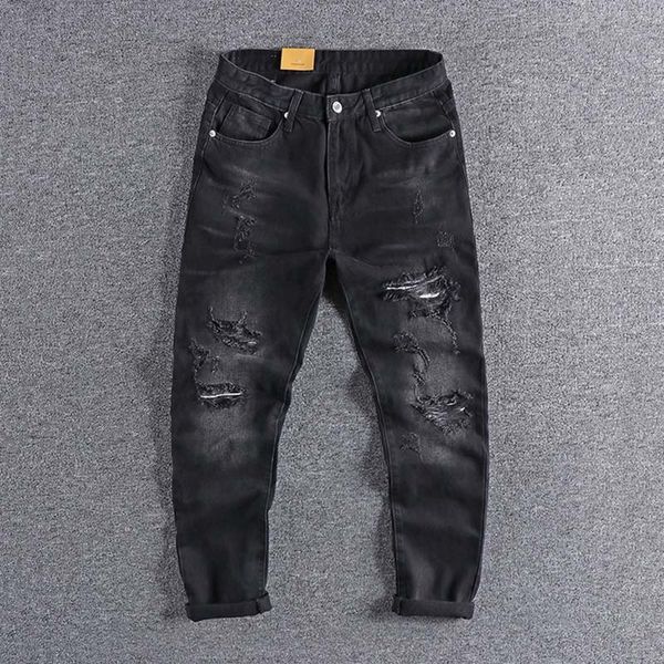 2021 new arrival black hole jeans men's capris small straight tube korean fashion patch tapered pants 0319 promotion je3d, White;black
2021 new arrival black hole jeans men's capris small straight tube korean fashion patch tapered pants 0319 promotion je3d, White;black