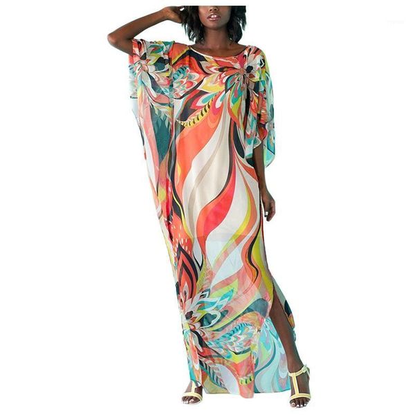 women's swimwear bikini cover up beach long maxi dress women printed turkish kaftans swimsuit, White;black
women's swimwear bikini cover up beach long maxi dress women printed turkish kaftans swimsuit, White;black