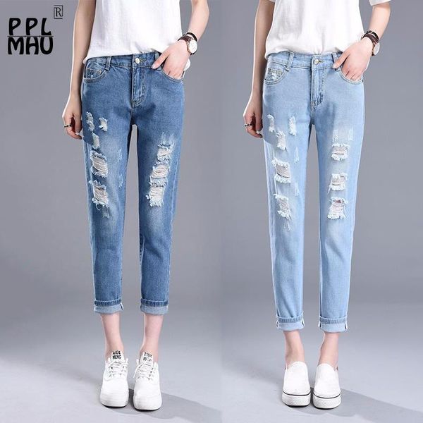 women's pants & capris 2021 spring ripped jeans woman high waist boyfriend korean women plus size loose and thin denim mom trousers, Black;white
women's pants & capris 2021 spring ripped jeans woman high waist boyfriend korean women plus size loose and thin denim mom trousers, Black;white