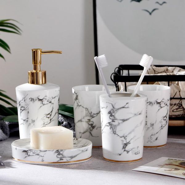 bath accessory set ceramic bathroom five-piece european supplies kit marble wash brush cup
bath accessory set ceramic bathroom five-piece european supplies kit marble wash brush cup