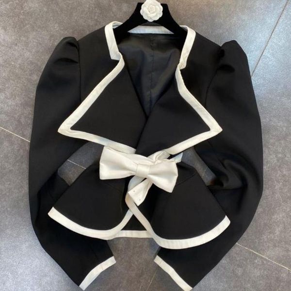 women's jackets 2021 french style small fragrance short jacket women o-neck bow elegant hit color outerwear, Black;brown
women's jackets 2021 french style small fragrance short jacket women o-neck bow elegant hit color outerwear, Black;brown
