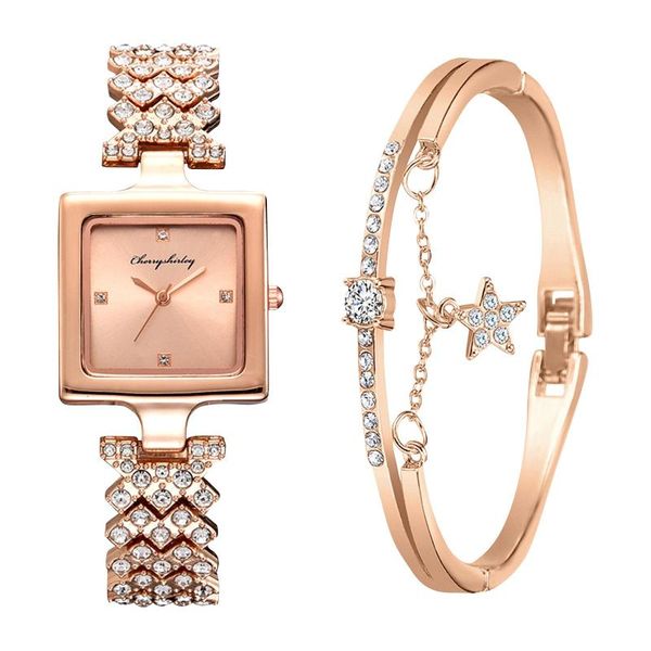 wristwatches romantic small square watch with diamond women's star quartz wrist bracelet set combination dress gfit, Slivery;brown
wristwatches romantic small square watch with diamond women's star quartz wrist bracelet set combination dress gfit, Slivery;brown