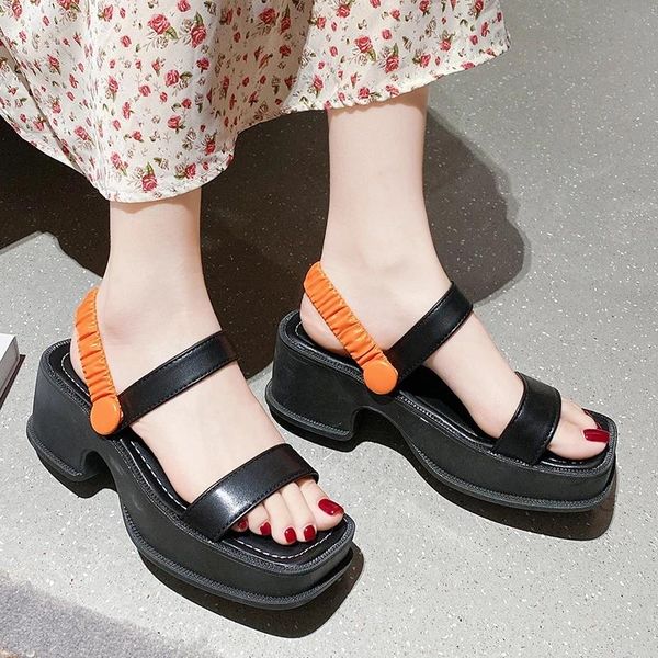 sandals women's pleated square heels 2021 summer slip on chunky platform shoes woman open toe outdoor designer slippers, Black
sandals women's pleated square heels 2021 summer slip on chunky platform shoes woman open toe outdoor designer slippers, Black