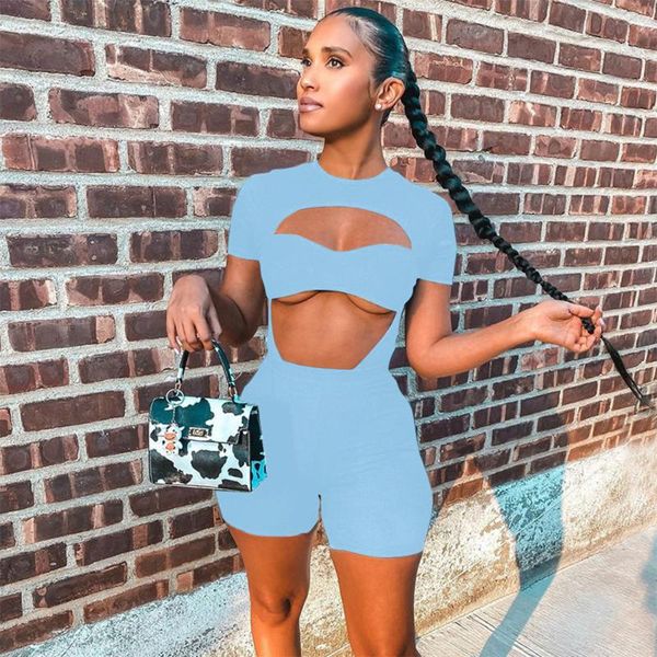 women's tracksuits pure color threaded round neck short sleeve hollow jumpsuit+skinny biker shorts two piece suit female body-shaping o, Gray
women's tracksuits pure color threaded round neck short sleeve hollow jumpsuit+skinny biker shorts two piece suit female body-shaping o, Gray