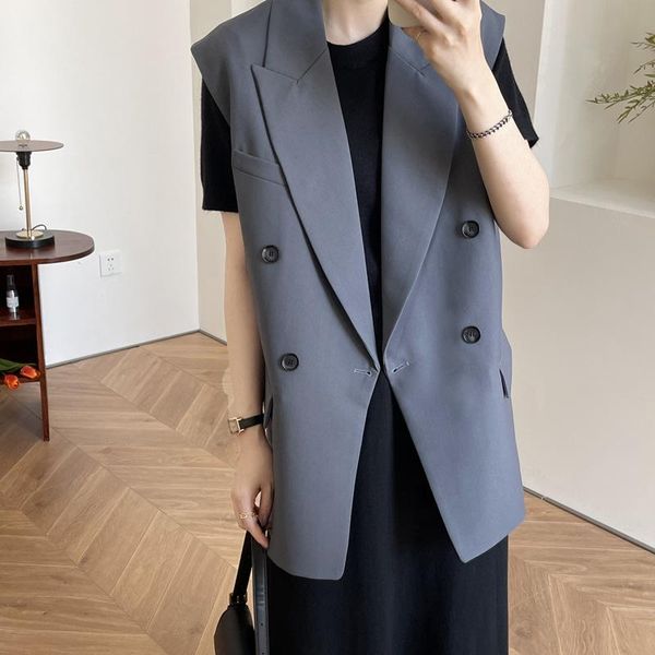 women's vests elegant long jacket korean sleeveless vest 2021 autumn female fashion clothes casual waistcoat cardigan ladies outerwear, Black;white
women's vests elegant long jacket korean sleeveless vest 2021 autumn female fashion clothes casual waistcoat cardigan ladies outerwear, Black;white