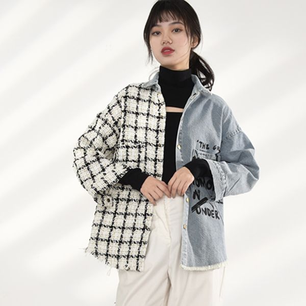 oversized european blue overcoat female clothing 2021 spring new letter print women plaid stitching jeans plus size coats, Black;brown
oversized european blue overcoat female clothing 2021 spring new letter print women plaid stitching jeans plus size coats, Black;brown