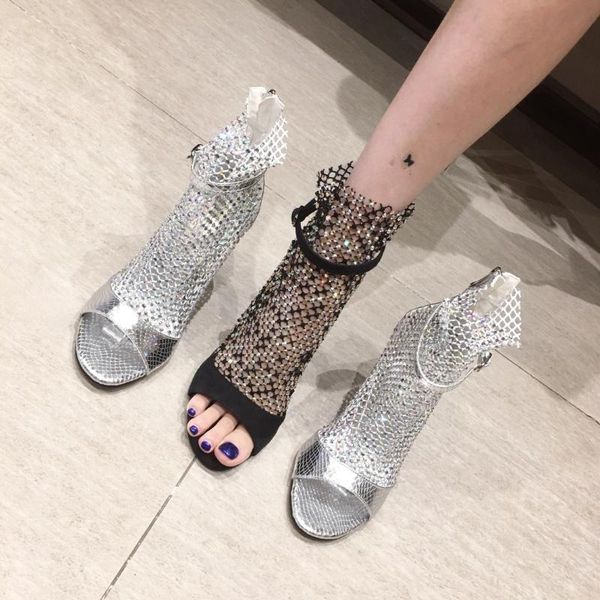 sandals 2021 fish-mouthed women's shoes star mesh high-heeled european and american water drill fine heel 11cm, Black
sandals 2021 fish-mouthed women's shoes star mesh high-heeled european and american water drill fine heel 11cm, Black