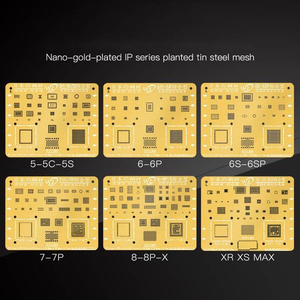 cell phone repairing tools wl golden bga reballing stencil steel mesh 0.12mm thickness for ip x xs max 8 8p 7p 7 6p 6 5 5s repair tin solder
cell phone repairing tools wl golden bga reballing stencil steel mesh 0.12mm thickness for ip x xs max 8 8p 7p 7 6p 6 5 5s repair tin solder