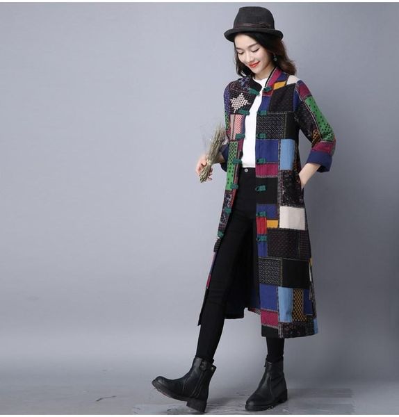 women's trench coats autumn winter women enthic stand collar casual female patchwork coat pockets long cotton linen warm streetwear, Tan;black
women's trench coats autumn winter women enthic stand collar casual female patchwork coat pockets long cotton linen warm streetwear, Tan;black