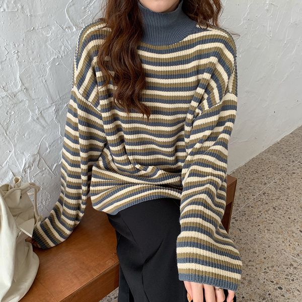 2021 new colors 2021autumn winter women pullovers and sweaters korean style striped half turtleneck knitted sweater (c9309) nsl2, White;black
2021 new colors 2021autumn winter women pullovers and sweaters korean style striped half turtleneck knitted sweater (c9309) nsl2, White;black