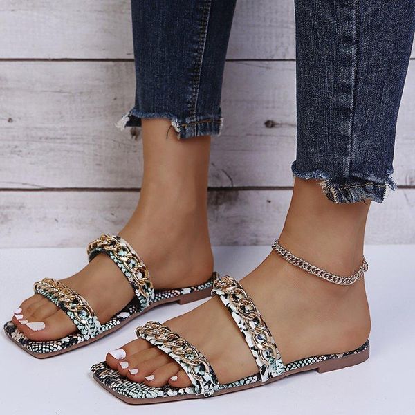 slippers metal chain design fashion shoes summer slipper women open toe flat leopard outdoor punk slides plus size, Black
slippers metal chain design fashion shoes summer slipper women open toe flat leopard outdoor punk slides plus size, Black