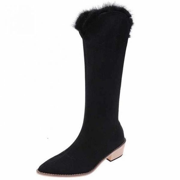 boots winter pointed mid-heel warm snow ladies high heel fur plush shoes beige, Black
boots winter pointed mid-heel warm snow ladies high heel fur plush shoes beige, Black