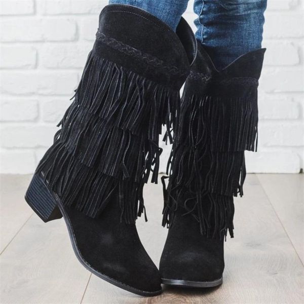 boots 2021 winter women's fashion tassel faux suede mid-calf women warm short plush botas mujer d1222, Black
boots 2021 winter women's fashion tassel faux suede mid-calf women warm short plush botas mujer d1222, Black