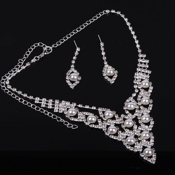 earrings & necklace women + set copper crystal pearl beads ladies wedding bridal jewelry kit ea, Silver
earrings & necklace women + set copper crystal pearl beads ladies wedding bridal jewelry kit ea, Silver