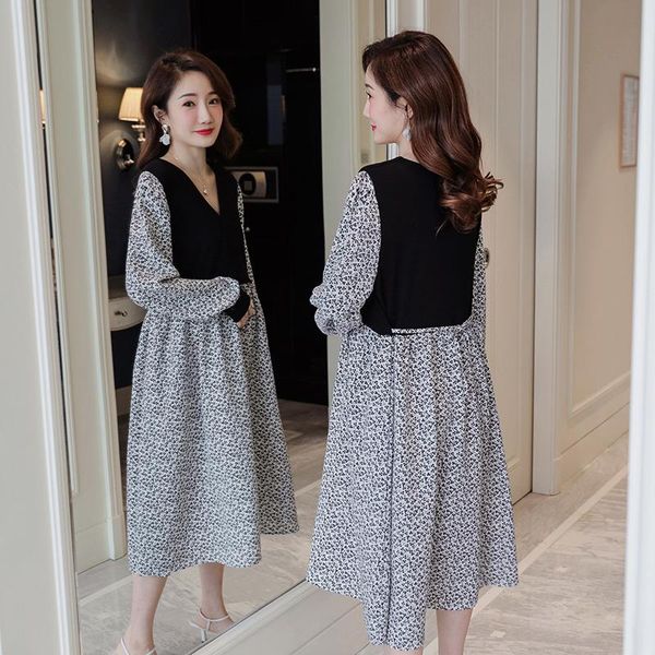 maternity dresses 2021 spring summer fashion dress long sleeve cross v-neck knitting patchwork pregnant women chiffon floral, White
maternity dresses 2021 spring summer fashion dress long sleeve cross v-neck knitting patchwork pregnant women chiffon floral, White