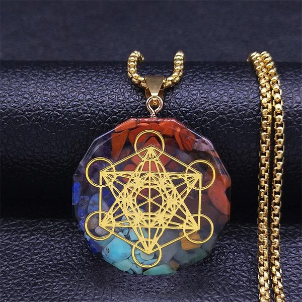 pendant necklaces yoga flower of life 7 color stones stainless steel chain women gold boho jewelry bijoux nz51s04, Silver
pendant necklaces yoga flower of life 7 color stones stainless steel chain women gold boho jewelry bijoux nz51s04, Silver