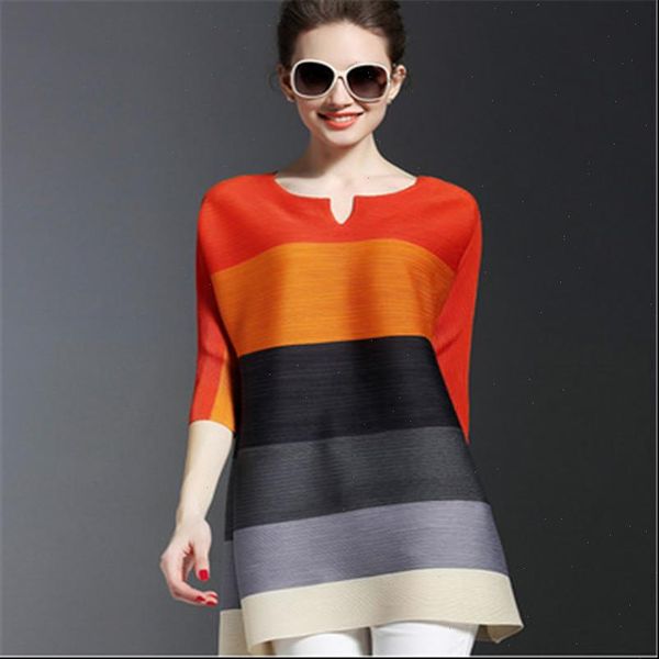 2021 summer new wild loose large size pleated contrast pleated striped dress miyak pleated contrast color dress, Black;gray
2021 summer new wild loose large size pleated contrast pleated striped dress miyak pleated contrast color dress, Black;gray