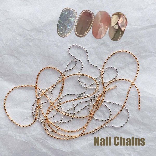 nail art decorations 1pc gold silver color chain 0.8mm/40cm metal accessory steel ball jewelry, Silver;gold
nail art decorations 1pc gold silver color chain 0.8mm/40cm metal accessory steel ball jewelry, Silver;gold
