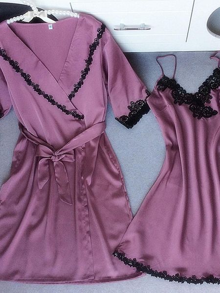 women's sleepwear sale lace ladies strap nightdress robe two-piece suit pajamas loungewear home wear dress soft lady korean janpan, Black;red
women's sleepwear sale lace ladies strap nightdress robe two-piece suit pajamas loungewear home wear dress soft lady korean janpan, Black;red