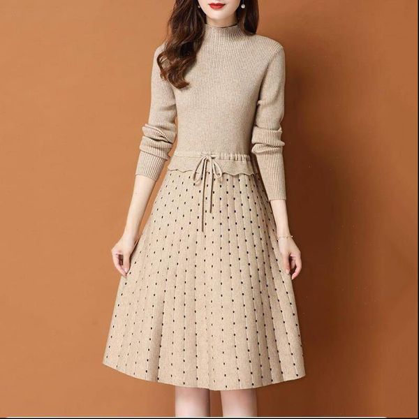 chic long knit patchwork women dot sweater dress thick warm winter dress female rib turtleneck a line dress office lady, Black;gray
chic long knit patchwork women dot sweater dress thick warm winter dress female rib turtleneck a line dress office lady, Black;gray