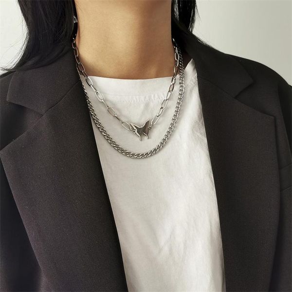 chains trend creative butterfly necklace simple hip hop style double layer wearing party jewelry accessories female, Silver
chains trend creative butterfly necklace simple hip hop style double layer wearing party jewelry accessories female, Silver