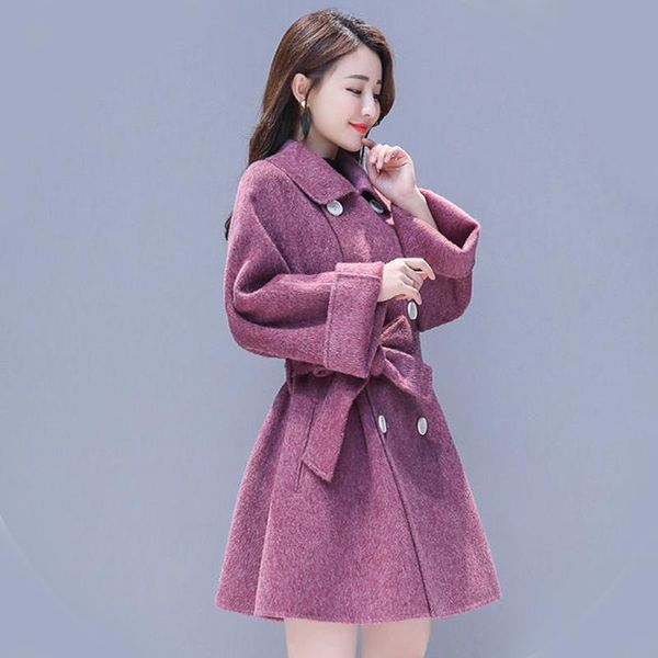women's wool & blends 2021 autumn and winter woolen coat fashionable mid length loose clothing, Black
women's wool & blends 2021 autumn and winter woolen coat fashionable mid length loose clothing, Black