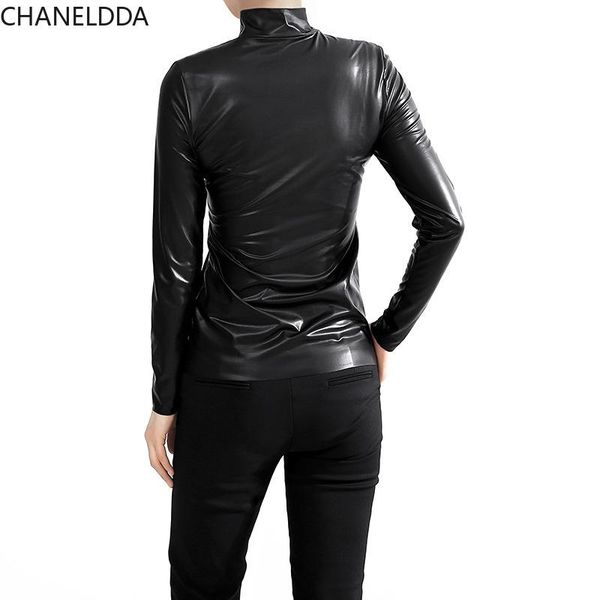 women's t-shirt ce spring autumn 2021 women tees black brief pu leather temperament stand collar long sleeve fashion tide lady, White
women's t-shirt ce spring autumn 2021 women tees black brief pu leather temperament stand collar long sleeve fashion tide lady, White