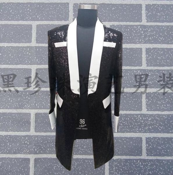men's suits & blazers black men designs homme terno stage costumes for singers sequin blazer dance long clothes jacket style dress rock, White;black
men's suits & blazers black men designs homme terno stage costumes for singers sequin blazer dance long clothes jacket style dress rock, White;black