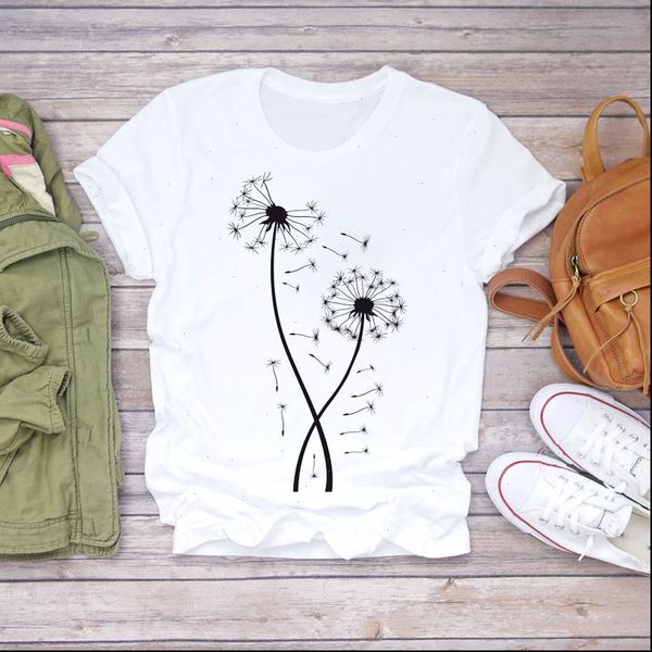 women dandelion plant fashion short sleeve animal 90s print lady t shirts womens graphic t shirt ladies tee t shirt, White 
women dandelion plant fashion short sleeve animal 90s print lady t shirts womens graphic t shirt ladies tee t shirt, White