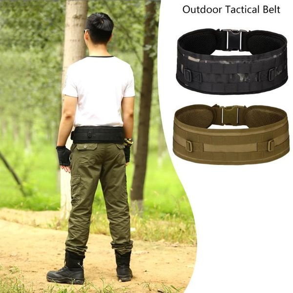 outdoor belt easy to carry solid color adjustable equipment waterproof tactical belt camouflage molle waistband belts, Black;gray 
outdoor belt easy to carry solid color adjustable equipment waterproof tactical belt camouflage molle waistband belts, Black;gray