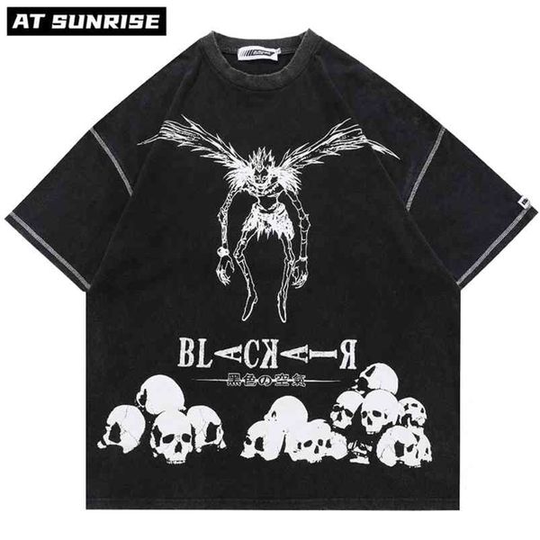 hip hop streetwear harajuku t shirt japanese death manga note print tshirt men summer short sleeve t-shirt cotton loose tee 210716, White;black 
hip hop streetwear harajuku t shirt japanese death manga note print tshirt men summer short sleeve t-shirt cotton loose tee 210716, White;black