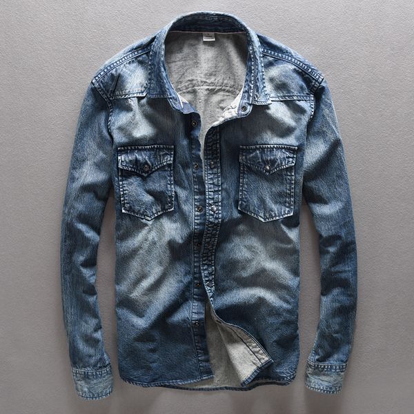 2021 new vintage retro denim shirt da marca algodo para longa-camisa mangas compridas dos homens camisas de 5h07, White
2021 new vintage retro denim shirt da marca algodo para longa-camisa mangas compridas dos homens camisas de 5h07, White