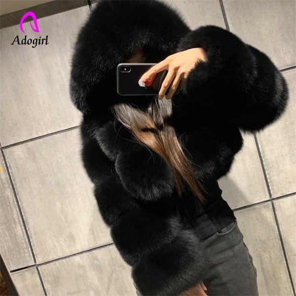 warm thick furry women winter faux crop jacket elegant coats fluffy parka coat with hooded manteau plue size 6xl 211220, Black
warm thick furry women winter faux crop jacket elegant coats fluffy parka coat with hooded manteau plue size 6xl 211220, Black