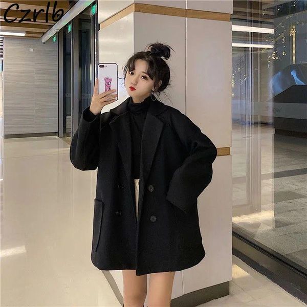 women's wool & blends women all-match loose korean style harajuku fashion casual high street temperament outwear warm clothing y2k soli, Black
women's wool & blends women all-match loose korean style harajuku fashion casual high street temperament outwear warm clothing y2k soli, Black