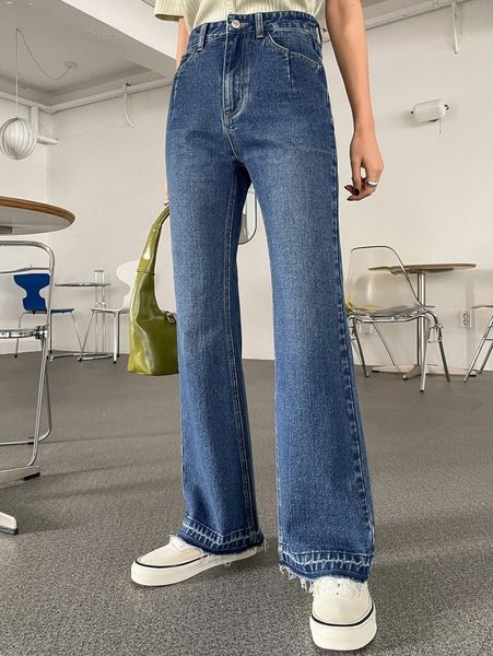 dazy high rise flare leg jeans 13il#, Blue