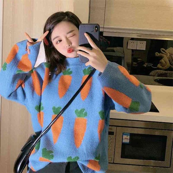 womens cozy carrot print cute sweaters cartoon crew neck long sleeve oversized pullover jumper fall winter knit, White;black
womens cozy carrot print cute sweaters cartoon crew neck long sleeve oversized pullover jumper fall winter knit, White;black