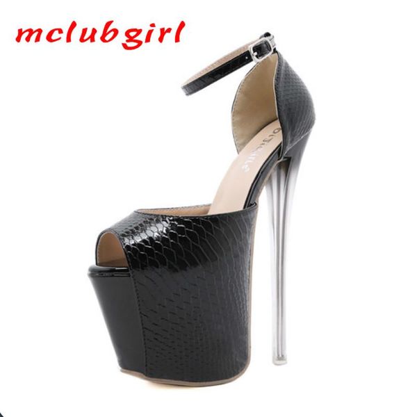 mclubgirl nightclub 19cm super high heel women's shoes summer snake print hollow sandals plus size women's shoes zl, Black
mclubgirl nightclub 19cm super high heel women's shoes summer snake print hollow sandals plus size women's shoes zl, Black