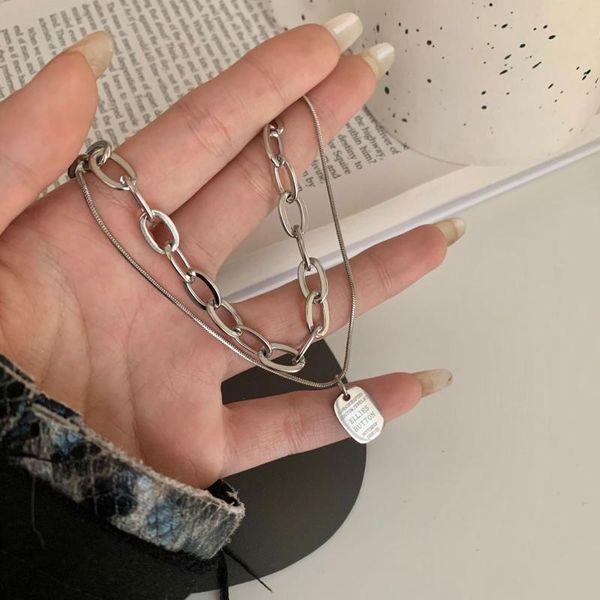 chains personalized double layer necklace trendy letter hangtag neck chain temperament simple ins style sweater necklacey, Silver
chains personalized double layer necklace trendy letter hangtag neck chain temperament simple ins style sweater necklacey, Silver
