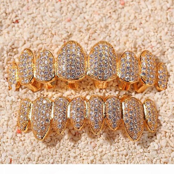 14K Gold CZ Vampire Teeth Grillz Iced Out Micro Pave Cubic Zircon 8 Tooth Hip Hop Grill Top Bottom Grillz Teeth Set with Silicon Molding Bar, Black
14K Gold CZ Vampire Teeth Grillz Iced Out Micro Pave Cubic Zircon 8 Tooth Hip Hop Grill Top Bottom Grillz Teeth Set with Silicon Molding Bar, Black