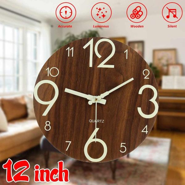 wall clocks 12 inch luminous clock wood silent light in dark night nordic fashion non ticking with
wall clocks 12 inch luminous clock wood silent light in dark night nordic fashion non ticking with
