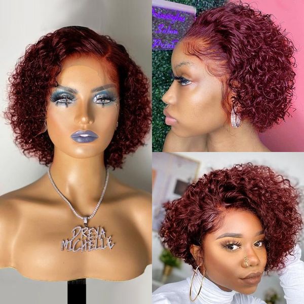 lace wigs burgundy wig for women red curly human hair bleached knots deep side t part short bob pixie cut baby 130 remy, Black;brown
lace wigs burgundy wig for women red curly human hair bleached knots deep side t part short bob pixie cut baby 130 remy, Black;brown