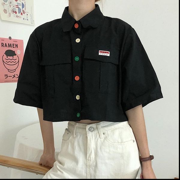 womens shirt 2021 harajuku short sleeve polo collar casual cotton preppy girls fashion letter embroidery blusas femininas, White
womens shirt 2021 harajuku short sleeve polo collar casual cotton preppy girls fashion letter embroidery blusas femininas, White